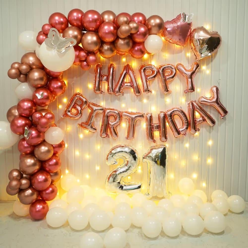 Rose Gold 21st Birthday Decoration