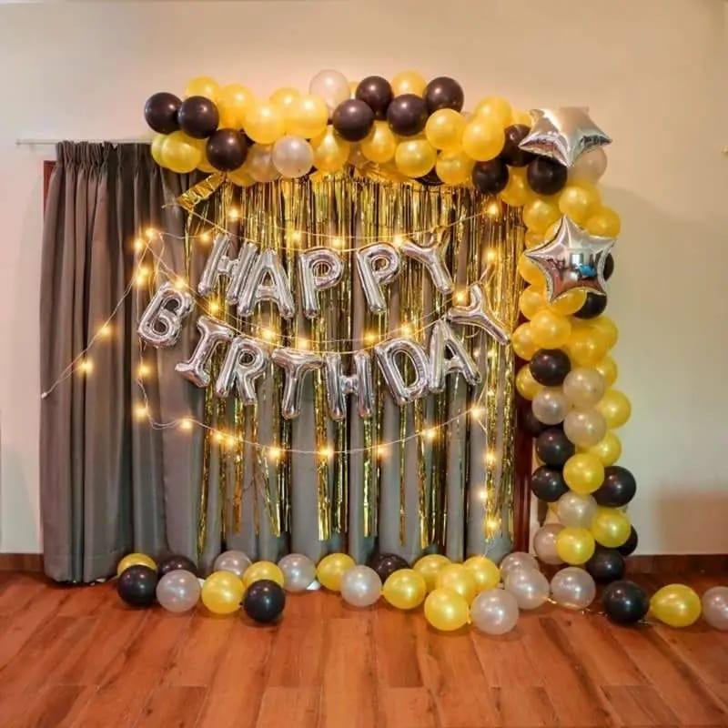 Golden & Black Birthday Decoration