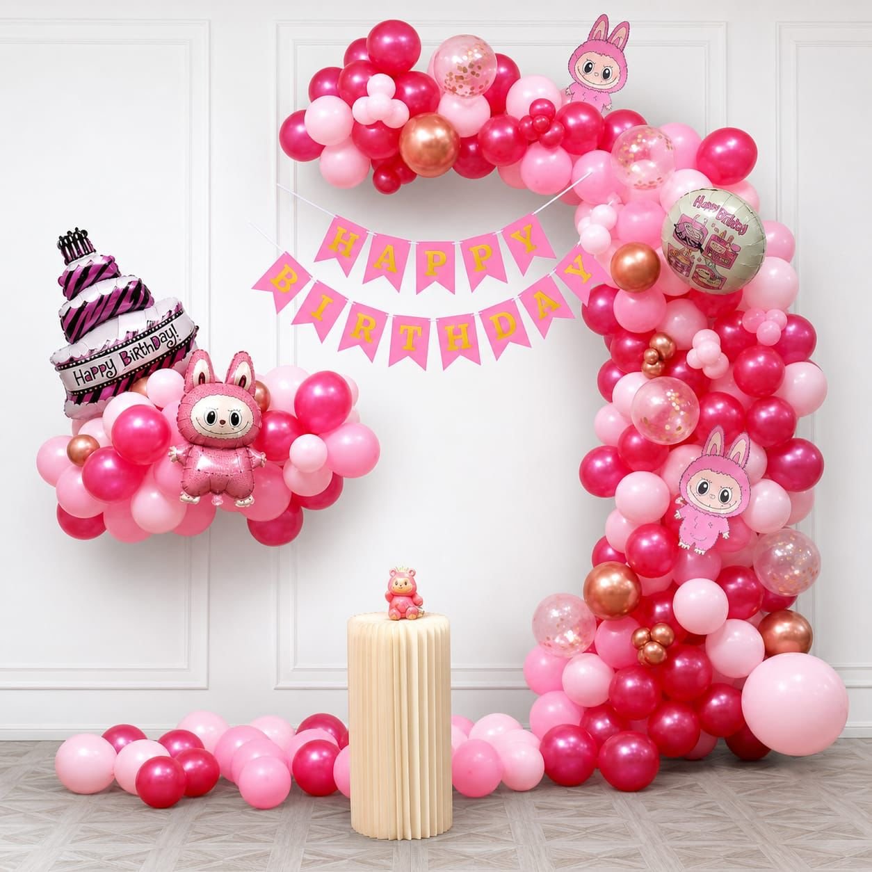 Pink Bunny Birthday Decoration 🎀