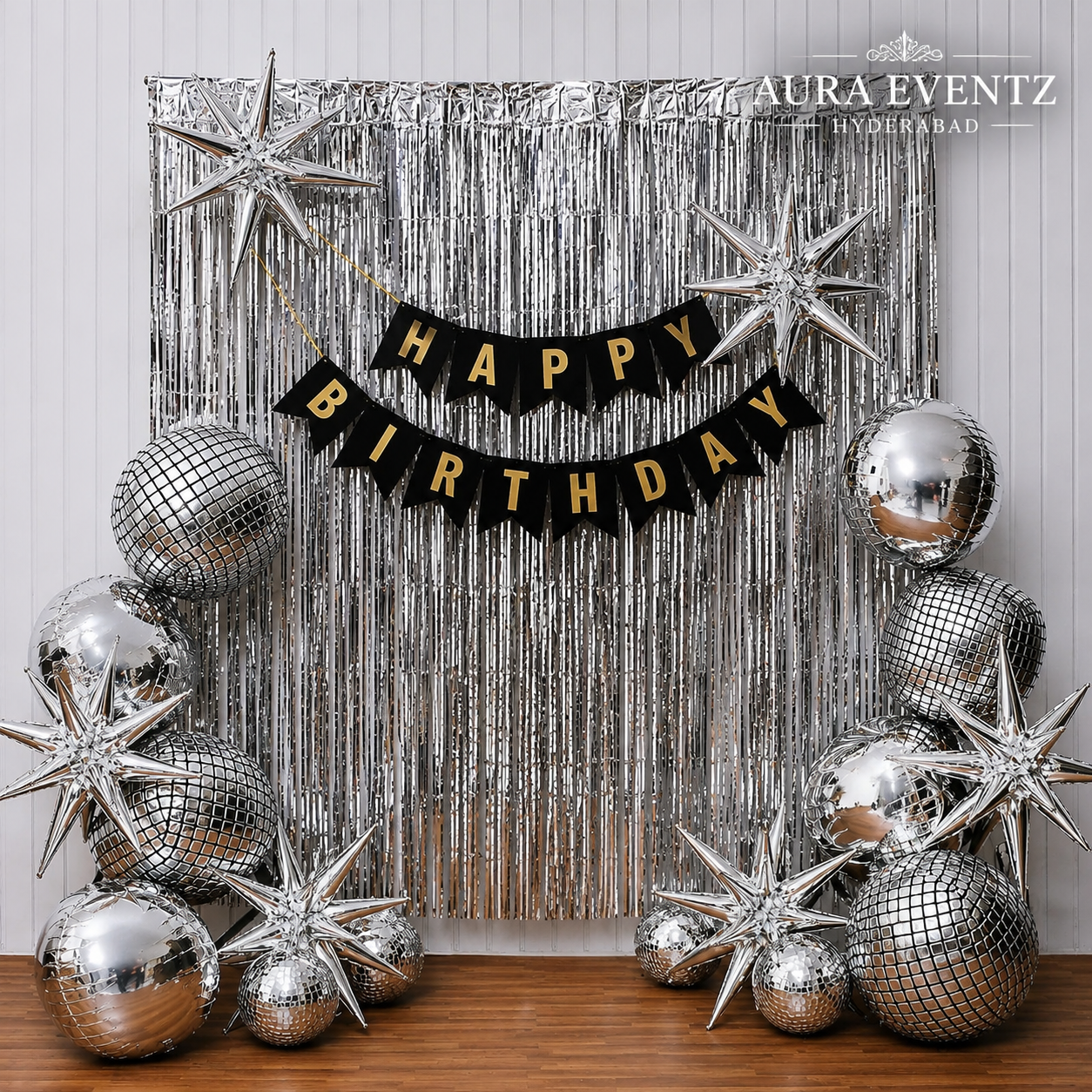 Silver Luxe Birthday Setup