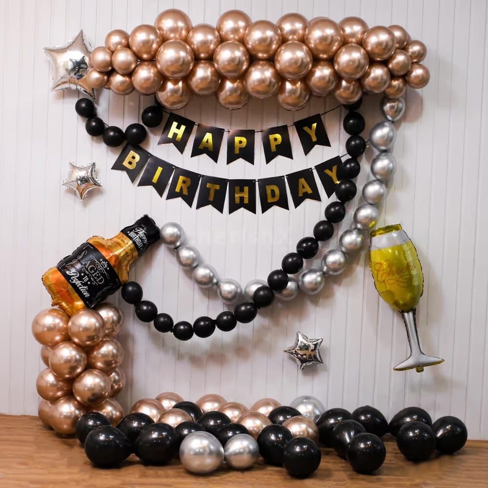 Black & Gold Birthday Decoration