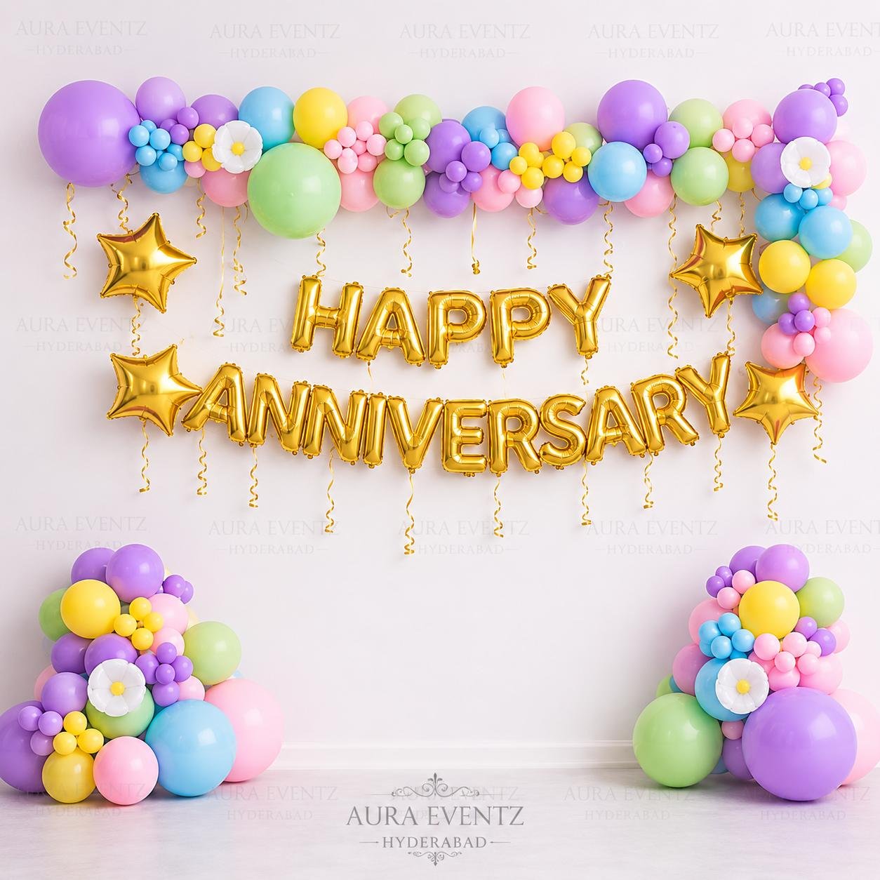 Pastel Rainbow Anniversary Decoration