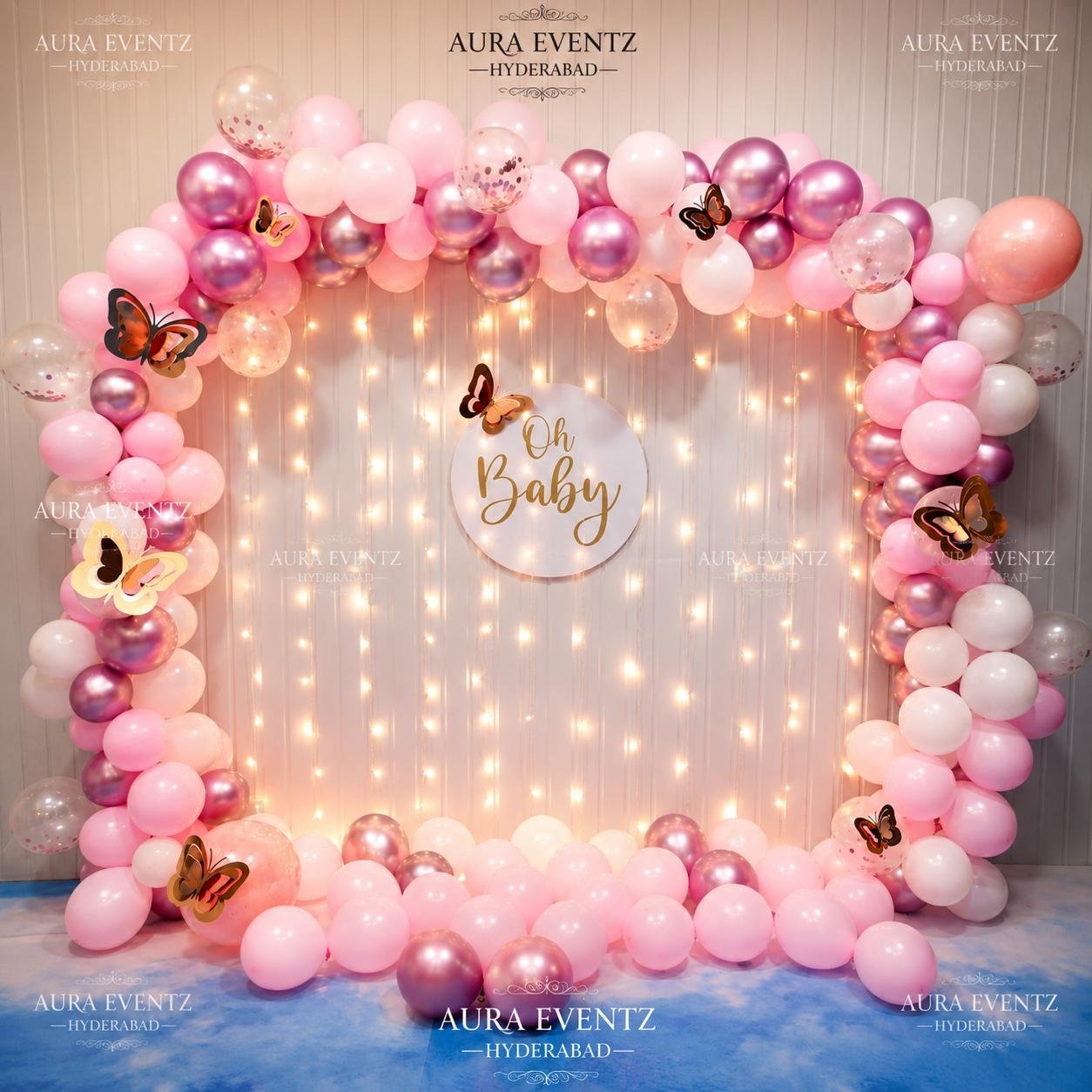 Pink Butterfly Baby Shower Decoration