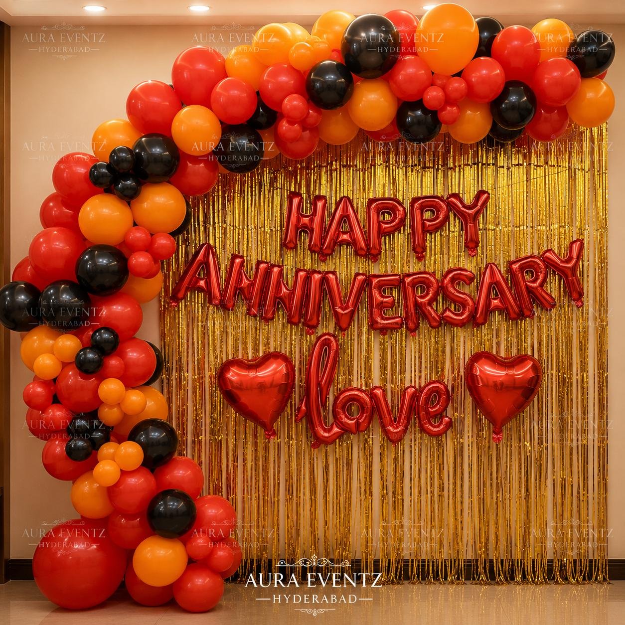 Orange, Red & Black Anniversary Decoration