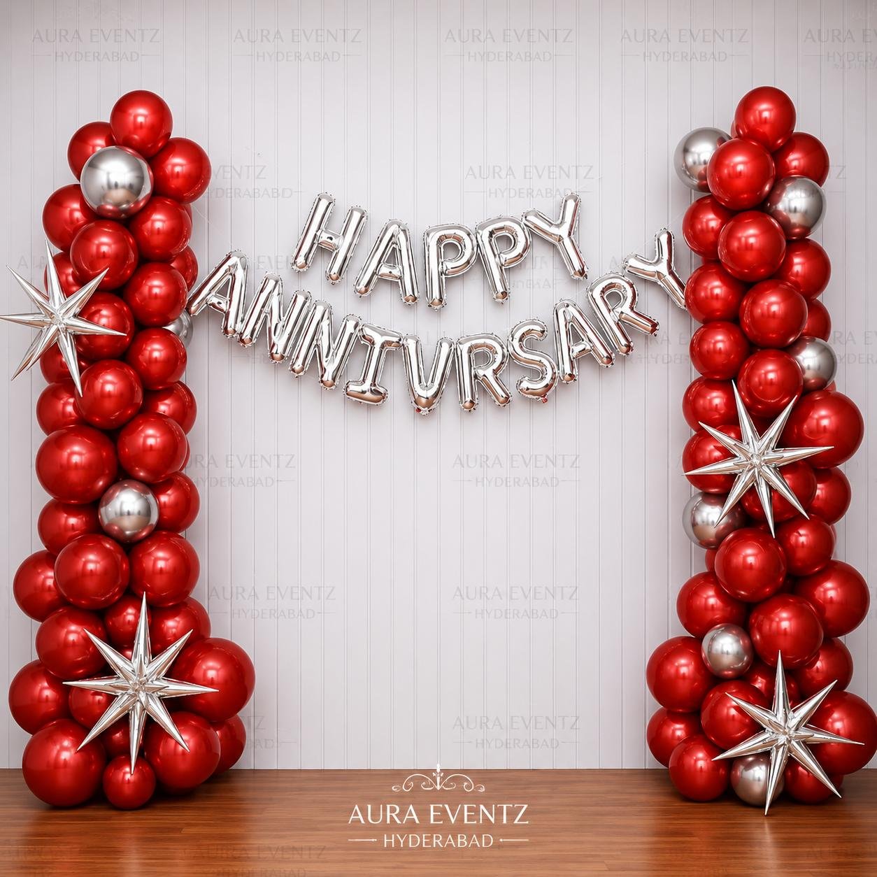 Red & Silver Anniversary Decoration