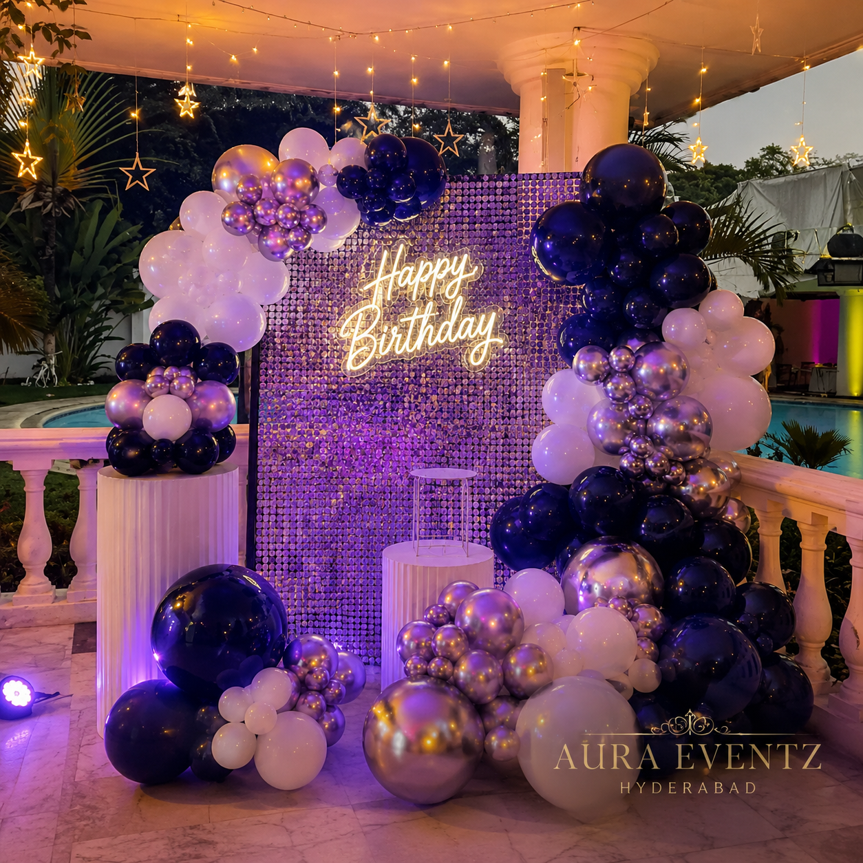 Midnight Luxe Sequin Birthday Setup ✨🎈