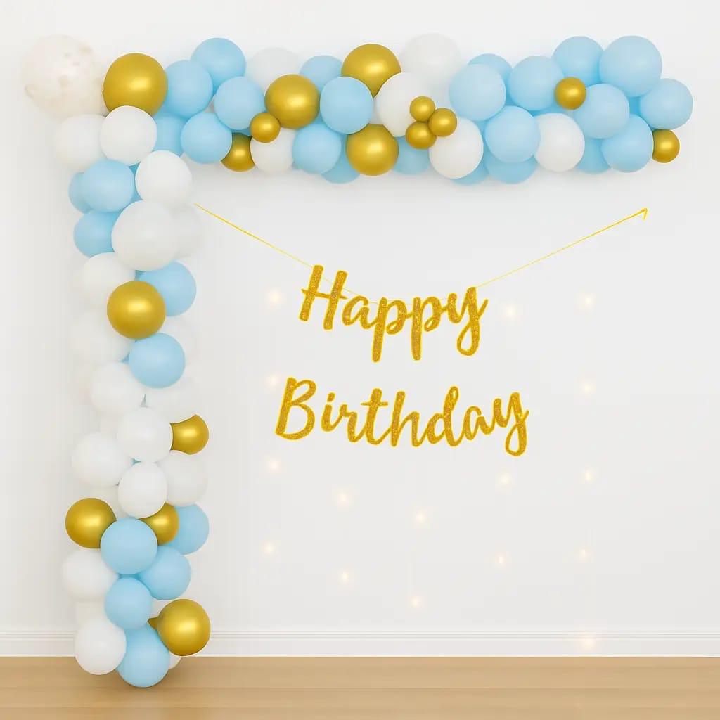 Blue & Gold Birthday Decoration